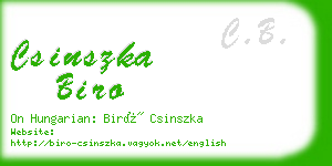 csinszka biro business card